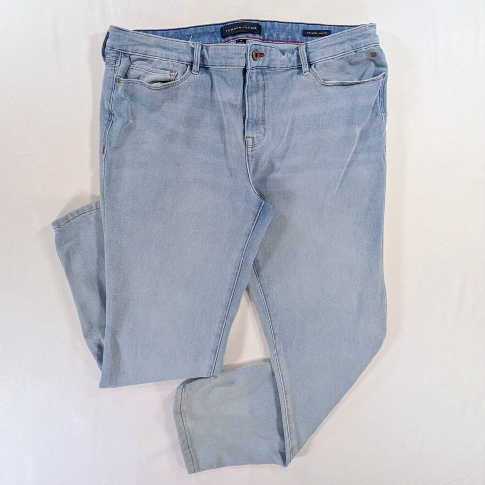 Tommy Hilfiger Women's Raleigh Skinny Jeans Size 14 Light Blue Wash Denim